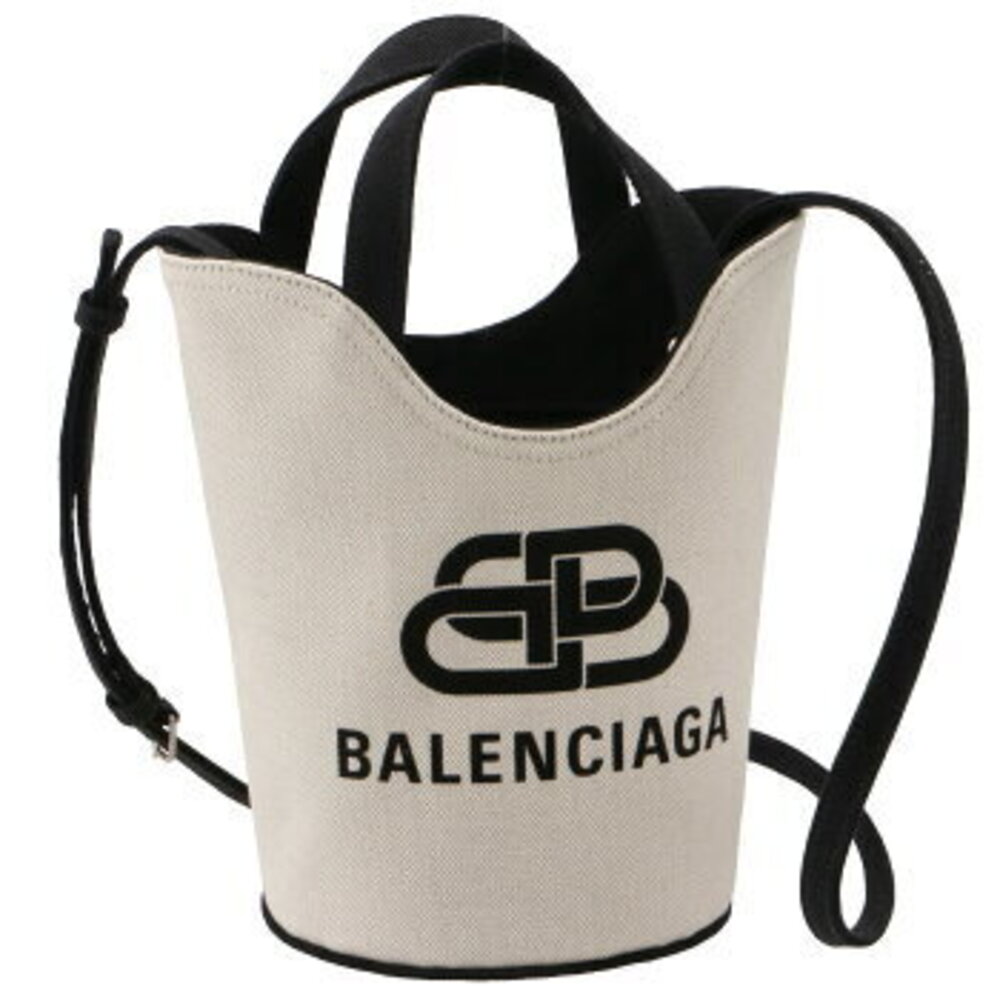 Balenciaga New Wave XS Canvas Bucket Bag White